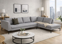 Canapé d'angle design en tissu ou cuir Vaïana Scandinavian Upholstery