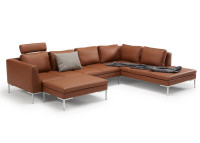 Pouf repose-pied en tissu ou cuir 64x98 Vaïana Scandinavian Upholstery