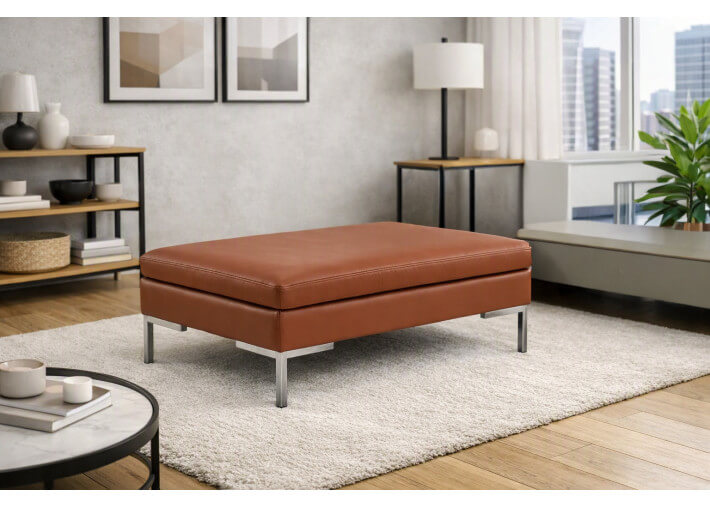 Pouf repose-pied en tissu ou cuir 64x98 Vaïana...