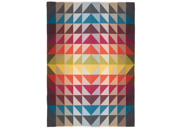 Plaid Calypso 135 x 200 cm en laine mérinos Multicolore