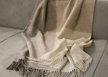 Plaid Kensington en laine mérinos beige et gris Eagle Products