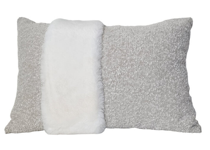 Coussin design beige-blanc 40x60 - Cosy Pure...