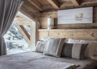 Chemin de lit en fausse fourrure et laine beige - Adams par Cosy&chic