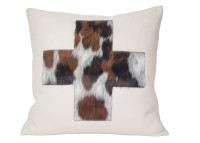 Coussin en feutre de laine et peau de vache Dolomite par Cosy&chic