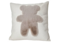 Coussin en feutre de laine et en fausse fourrure Ourson par Cosy&chic