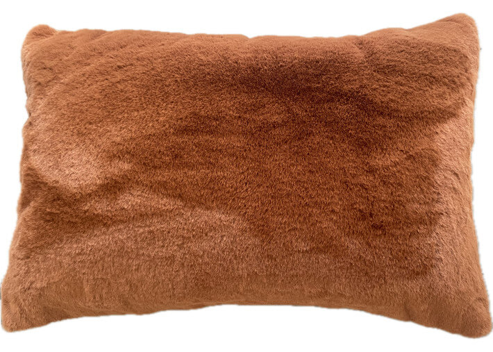 Coussin en fausse fourrure Terracotta 40x60 -...
