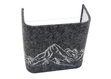 Applique murale broderie montagne gris antracite 2... 2