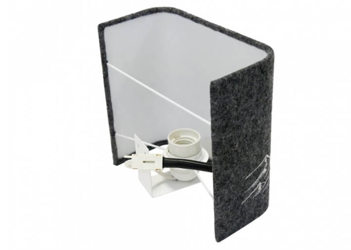 Applique murale broderie montagne gris...