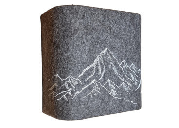 Applique murale broderie montagne gris antracite 2...