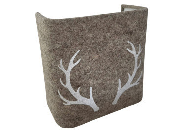 Applique murale broderie cornes de cerf beige ou gris 2...