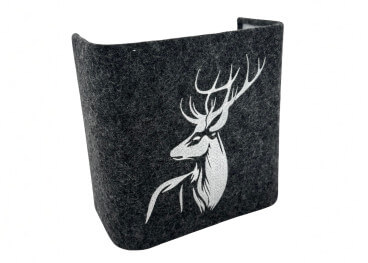Applique murale en laine feutrée broderie cerf beige ou...