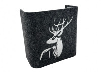 Applique murale en laine feutrée broderie cerf beige ou gris par Cosy&chic