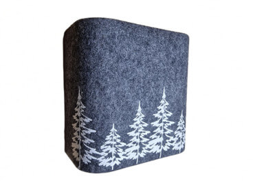 Applique murale motif forêt en laine feutrée beige ou... 2