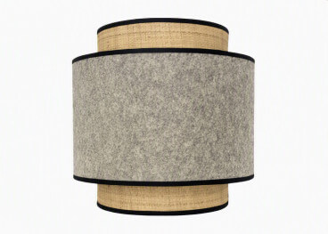 Applique murale arrondie double feutre beige et raphia...