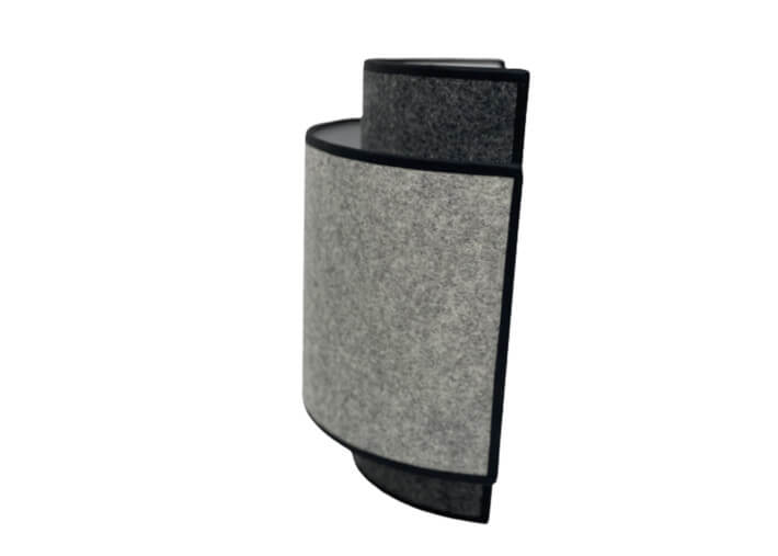 Applique murale arrondie double feutre gris...