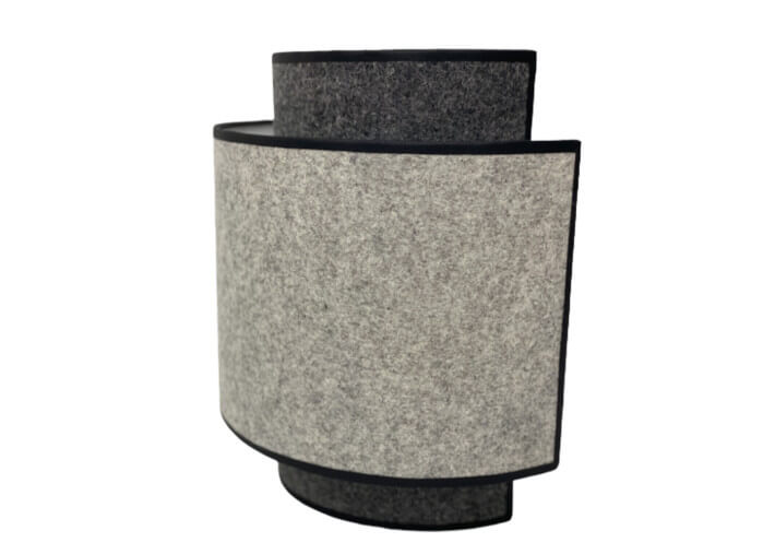 Applique murale arrondie double feutre gris...