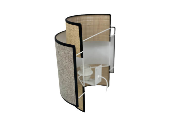 Applique murale arrondie double feutre beige et...