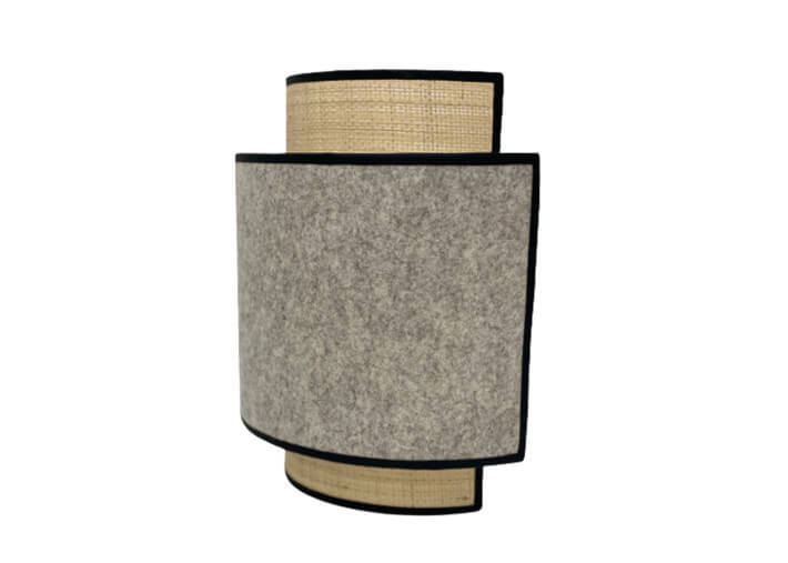 Applique murale arrondie double feutre beige et...