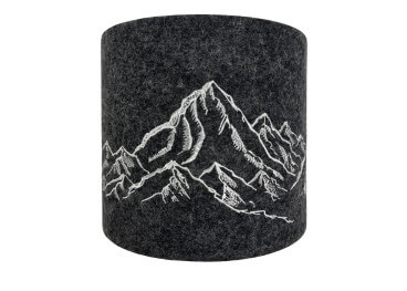 Abat-jour motif montagne en laine feutrée beige ou gris 4...