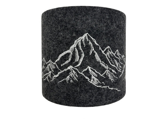 Abat-jour motif montagne en laine feutrée beige...