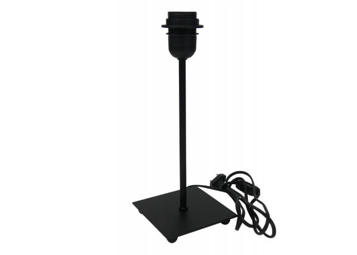 Pied de lampe en métal noir base carrée H 25...