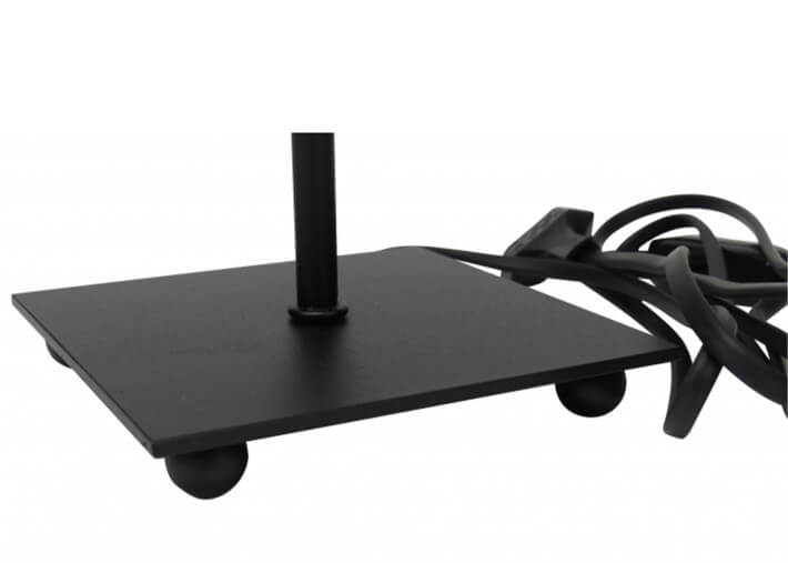 Pied de lampe en métal noir base carrée H 25...