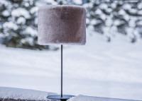 Abat jour rond en fausse fourrure grise ou marron - Fox Cosy&chic