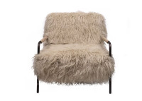 Fauteuil en fourrure d'agneau beige earth- Antoine par Maison Yak