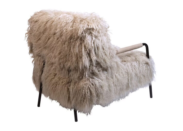 Fauteuil en fourrure d'agneau beige earth-...