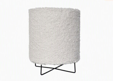 Lampe à poser en fausse fourrure bouclé écrue Cauteret...