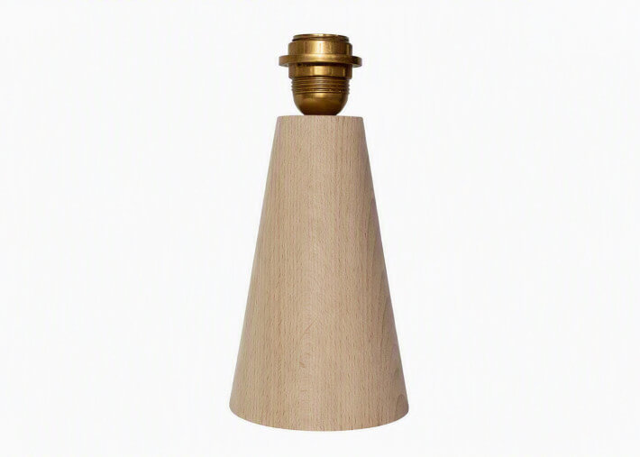 Pied de lampe conique en bois de hêtre 2...
