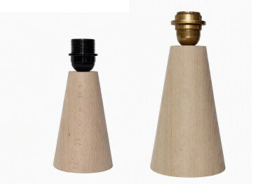 Pied de lampe conique en bois de hêtre 2 tailles par...
