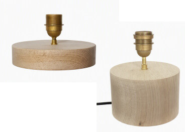 Pied de lampe rond en bois de hêtre 2 tailles par Cosy& chic