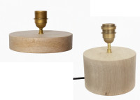 Pied de lampe rond en bois de hêtre 2 tailles par Cosy& chic