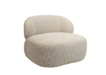 Fauteuil Eugène en tissu bouclé écru – Maison Yak 2