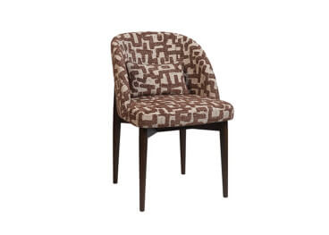 Fauteuil de table Gilbert en tissu beige et marron –...