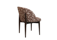 Fauteuil de table Gilbert en tissu beige et marron – Maison Yak