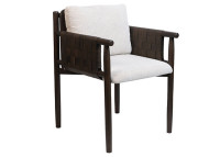 Fauteuil en tissu beige et cuir marron Fernand – Maison Yak