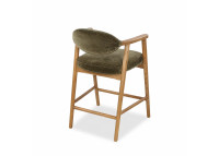 Chaise haute en tissu kaki et bois naturel Yvette – Maison Yak