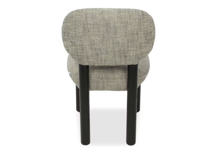 Chaise en tissu noir et beige et bois noir...