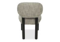 Chaise en tissu noir et beige et bois noir Claudette – Maison Yak