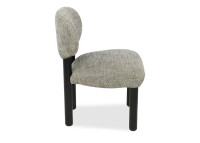 Chaise en tissu noir et beige et bois noir Claudette – Maison Yak