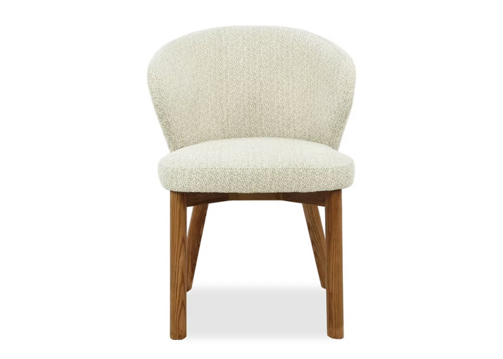 Chaise en tissu écru et bois naturel Antoinette...