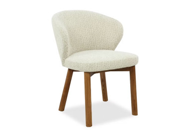 Chaise en tissu écru et bois naturel Antoinette – Maison Yak