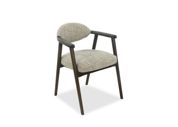 Chaise en tissu Portobello et bois foncé Yvette – Maison Yak