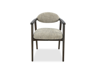 Chaise en tissu Portobello et bois foncé Yvette – Maison Yak 2