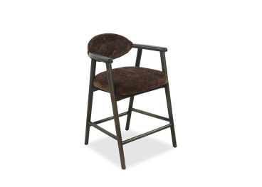 Chaise haute en tissu Coffee et bois marron Yvette –...