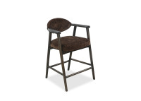 Chaise haute en tissu Coffee et bois marron Yvette – Maison Yak