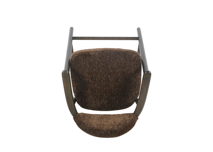 Chaise haute en tissu Coffee et bois marron...