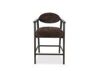 Chaise haute en tissu Coffee et bois marron Yvette – Maison Yak